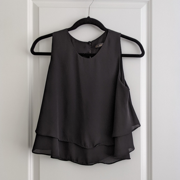 Zara double tier chiffon top - Picture 1 of 6